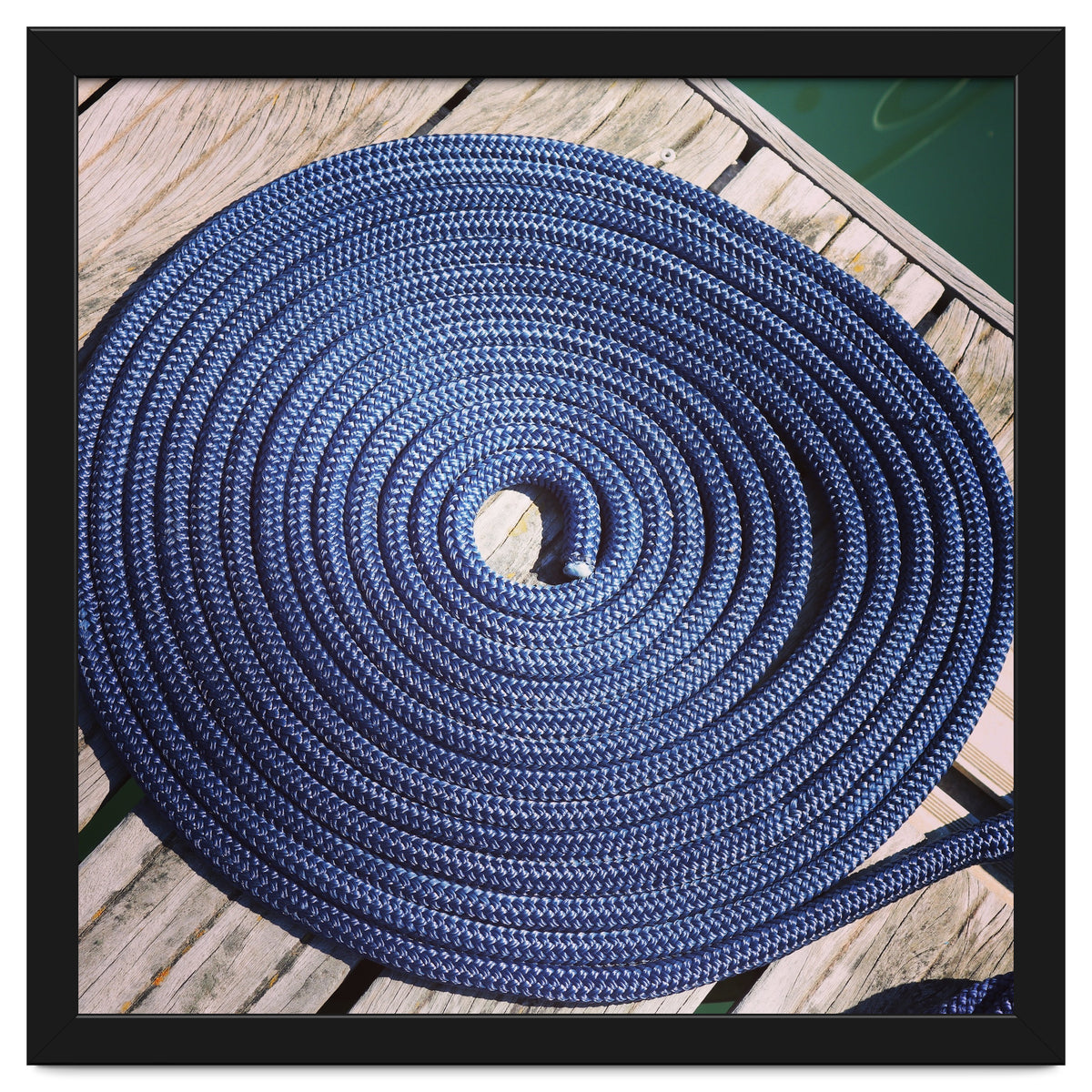 Blue rope coil