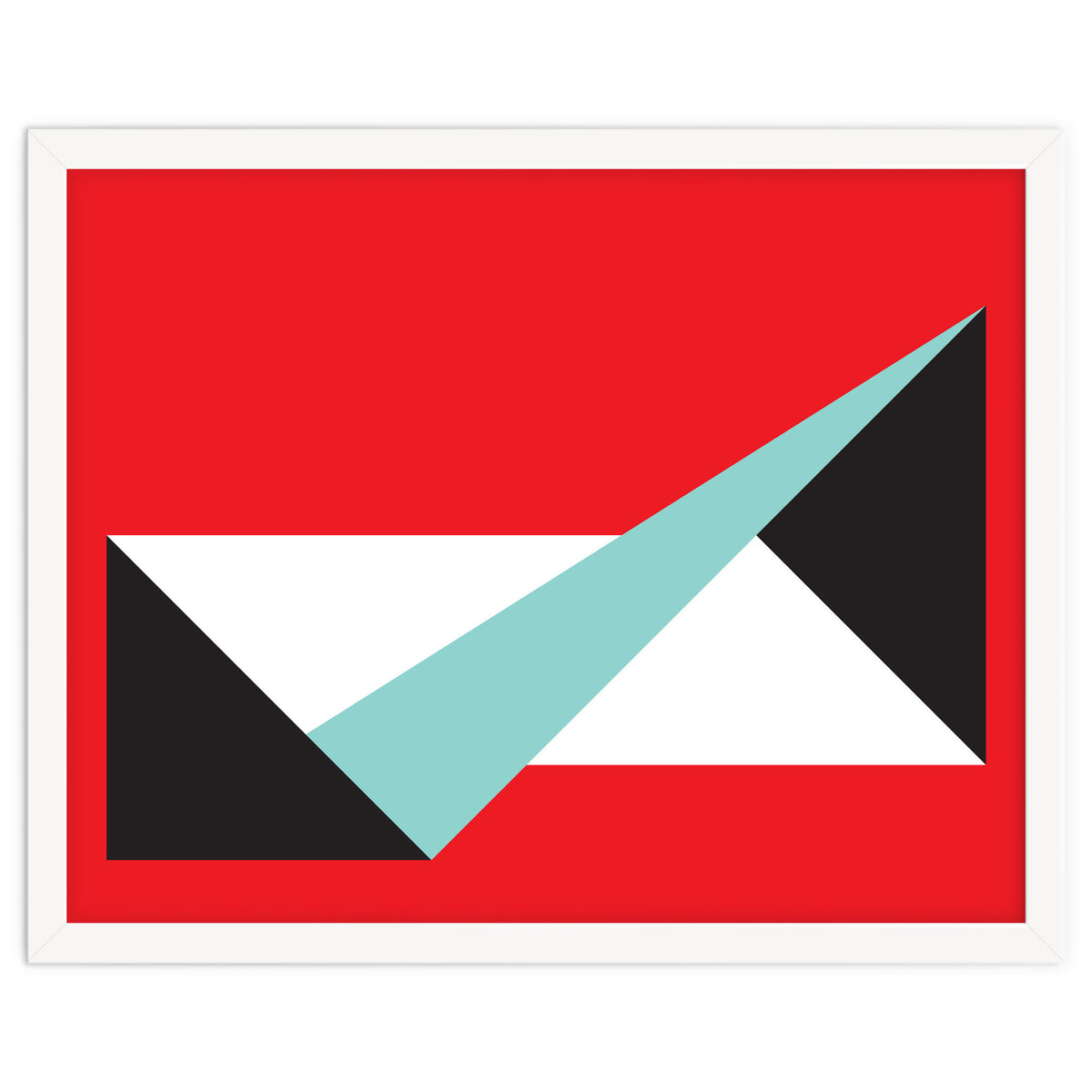 Geometric Shapes No. 49 -  teal, black & red