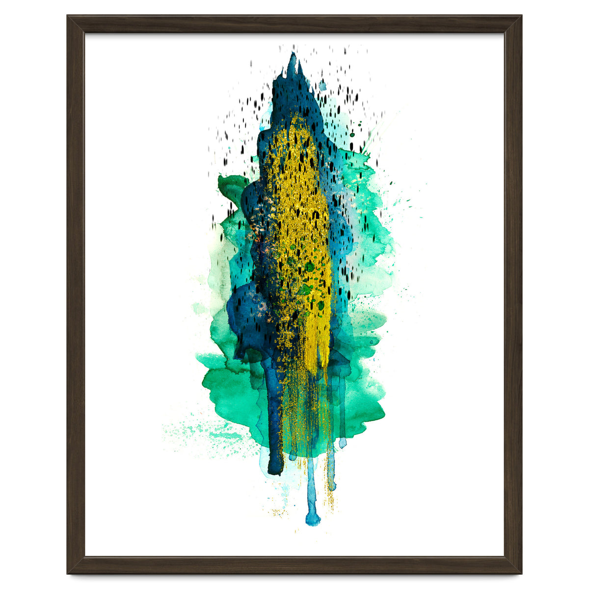 Abstract watercolour peacockgold