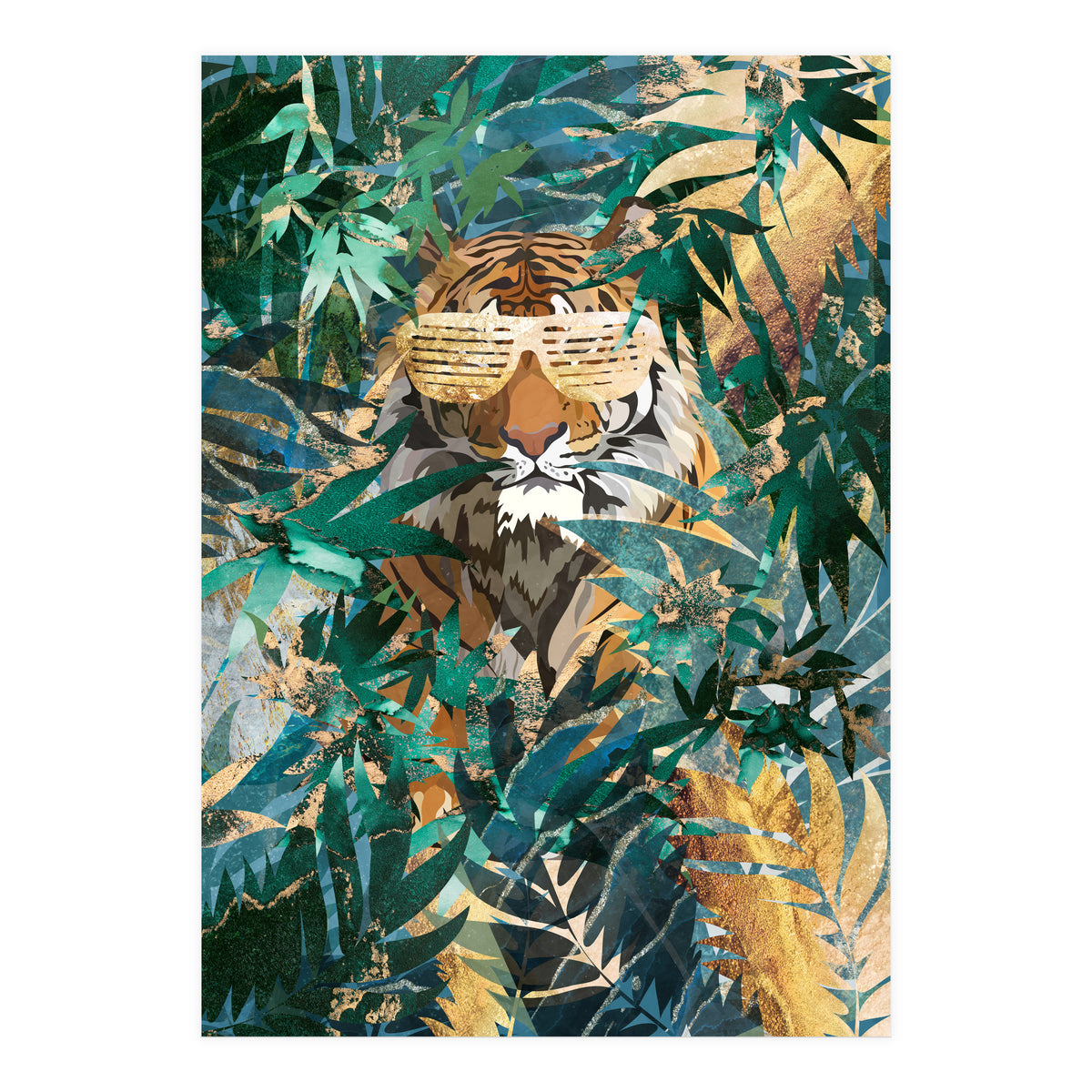 Hip Hop tiger in the tropical jungle (Print Only)