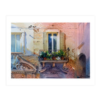 Balcony with flowers (Print Only)