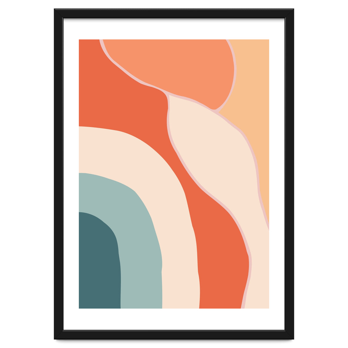 Rainbow Retro Wavy Lines