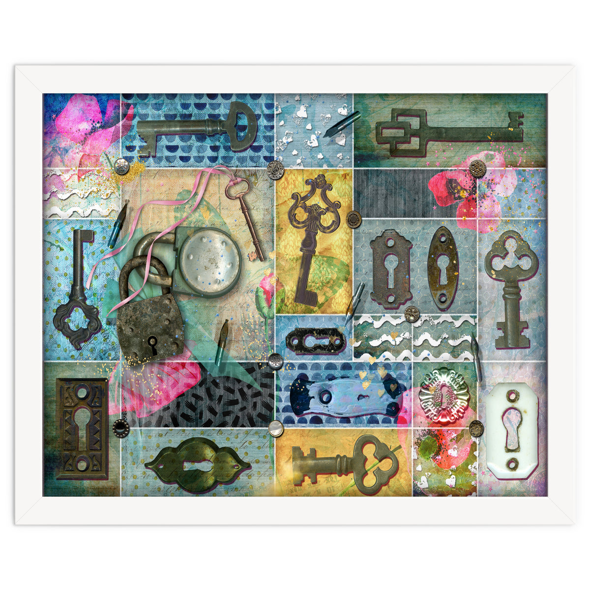 Vintage Key Collage