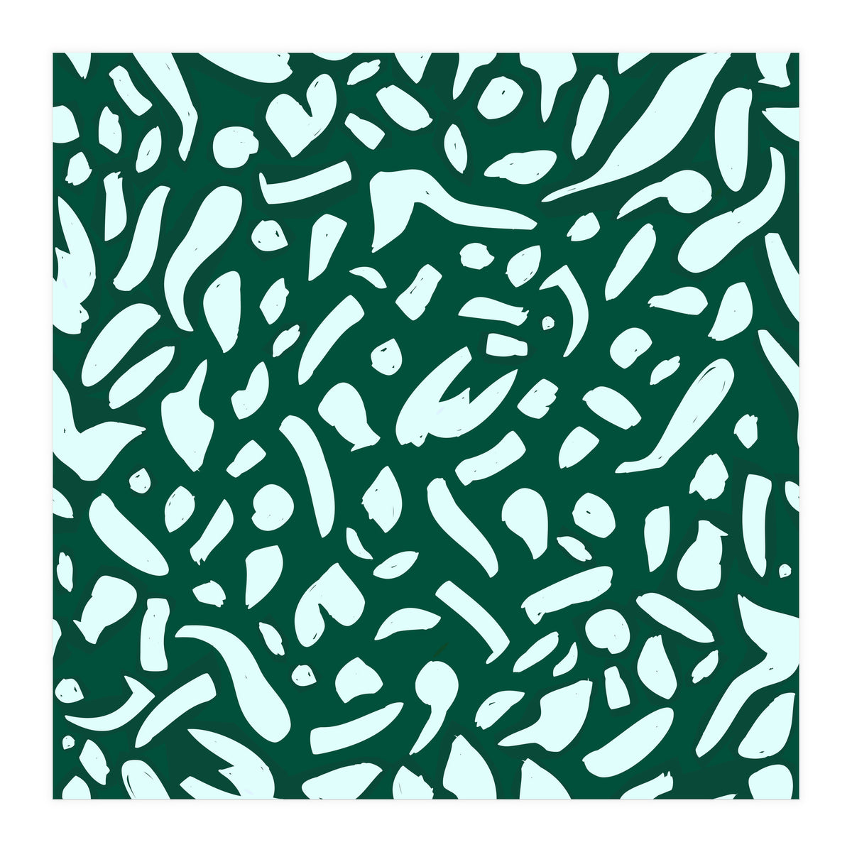 Deep Emrald | Green Terrazzo Pattern | Fun Funky Eclectic Modern Boho Painting (Print Only)