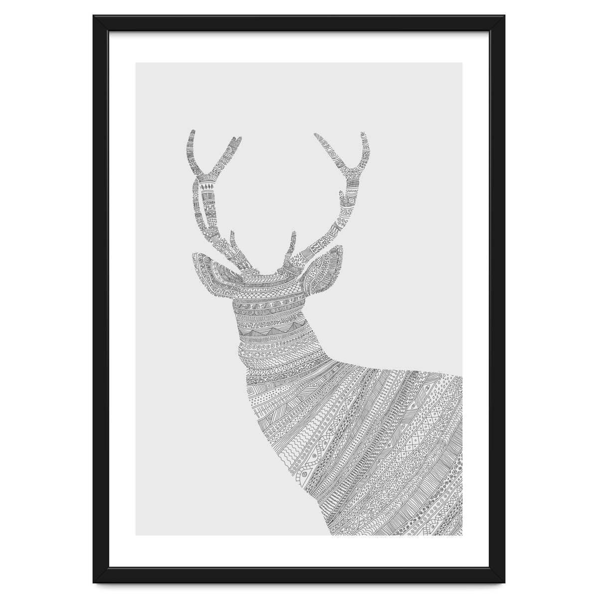 Stag Grey Poster