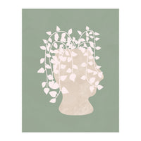 Abstract Potted Figure Sage Green (Print Only)