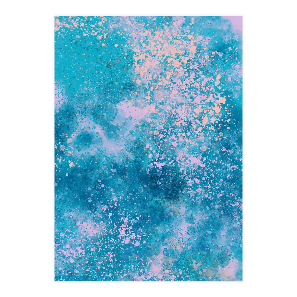 Abstract Watercolor Pink Blue (Print Only)