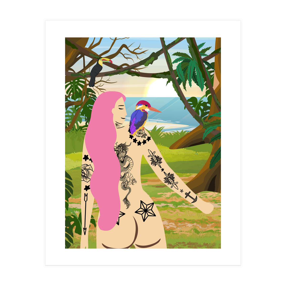 Pink Kingfisher and Me (Print Only)