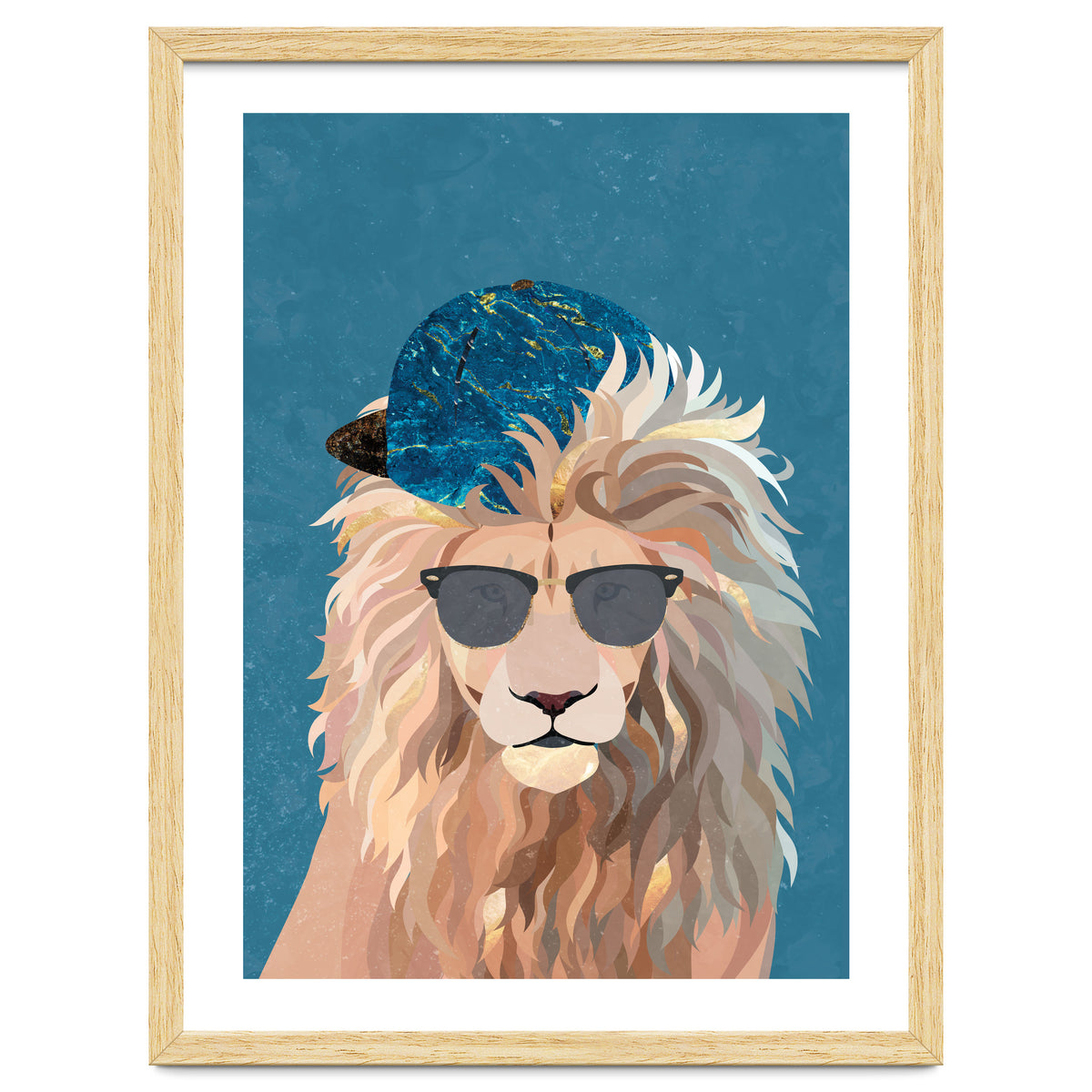 Skater Lion Portrait Blue