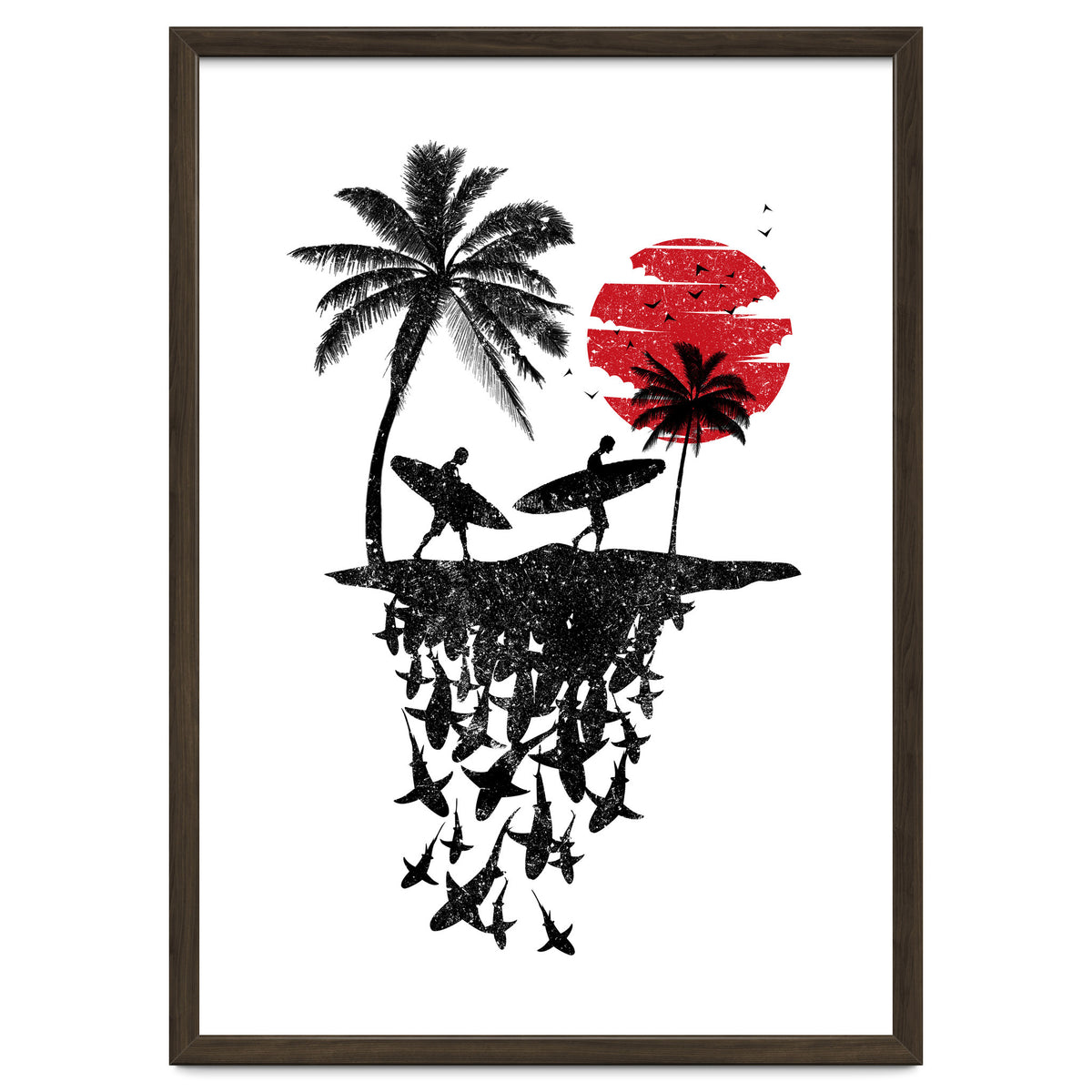 Surfer island sharks