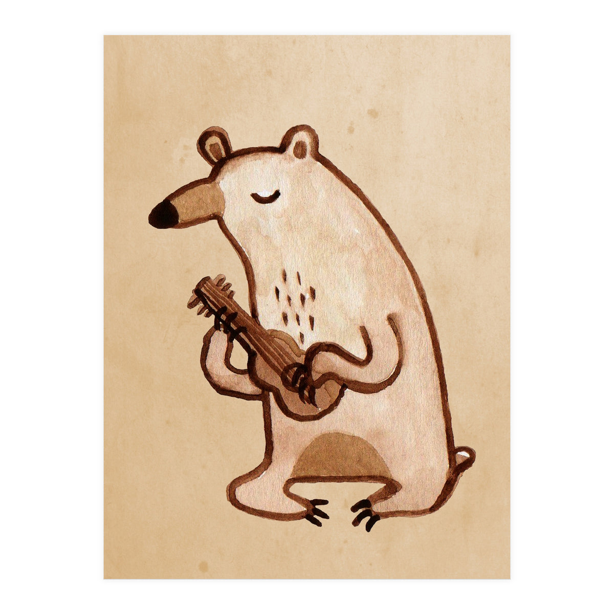 Ukulele Bear (Print Only)