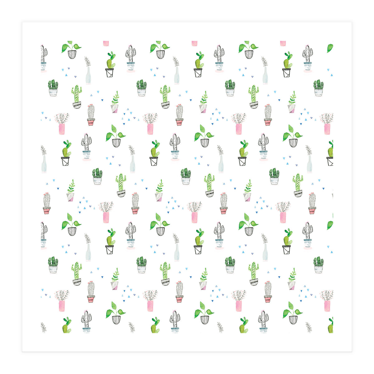 Cacti and plants pattern (Print Only)