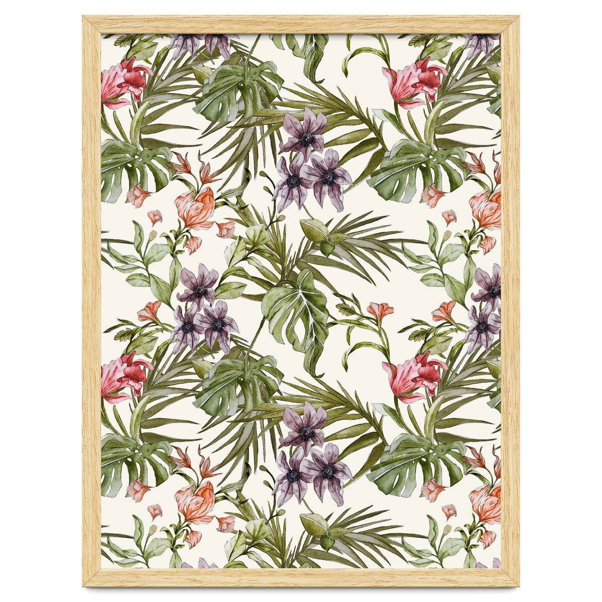 Watercolor tropical foliage