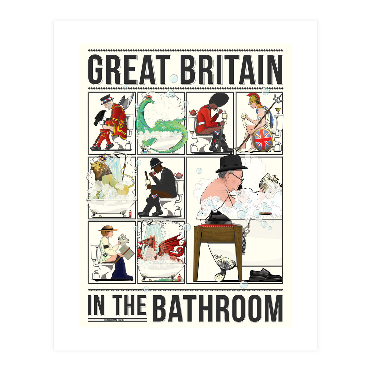 Great Britain in the Bath, Funny Bathroom Humour (Print Only)