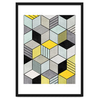 Colorful Concrete Cubes 2 - Yellow, Blue, Grey