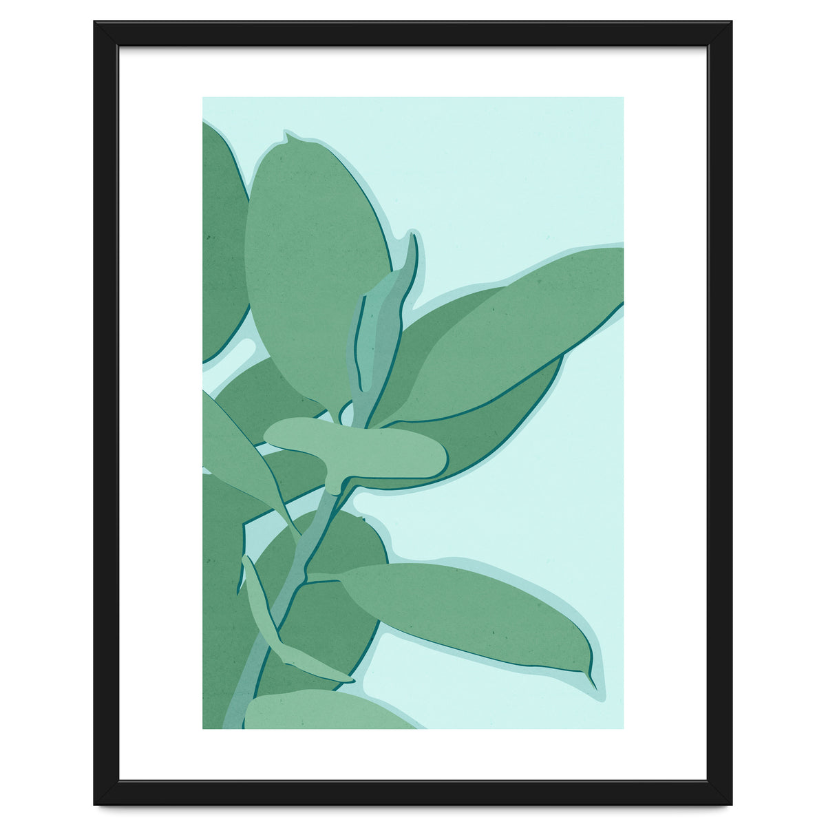 Minimal Rubber Tree Leaves - Greener Eden