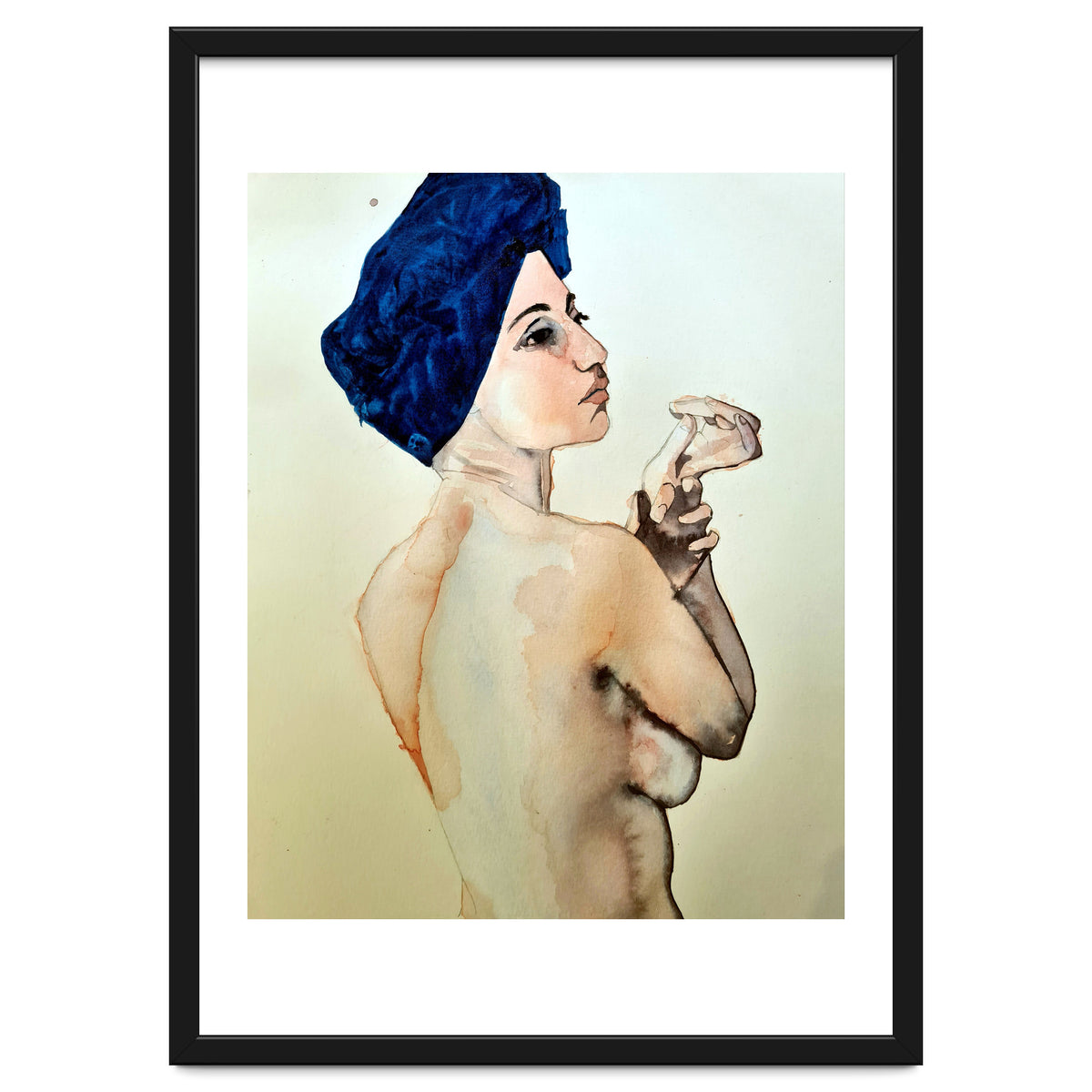Untitled #89 - Nude in a blue turban
