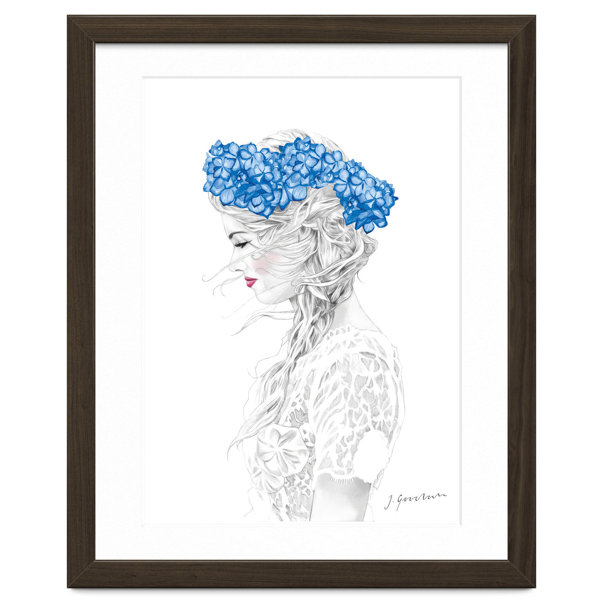 Blue Hydrangea Girl