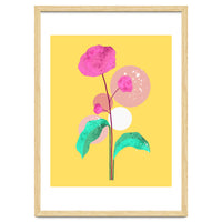 The Rare Bloom, Abstract Nature Floral Graphic, Eclectic Bohemian Modern, Pop of Color Illustration