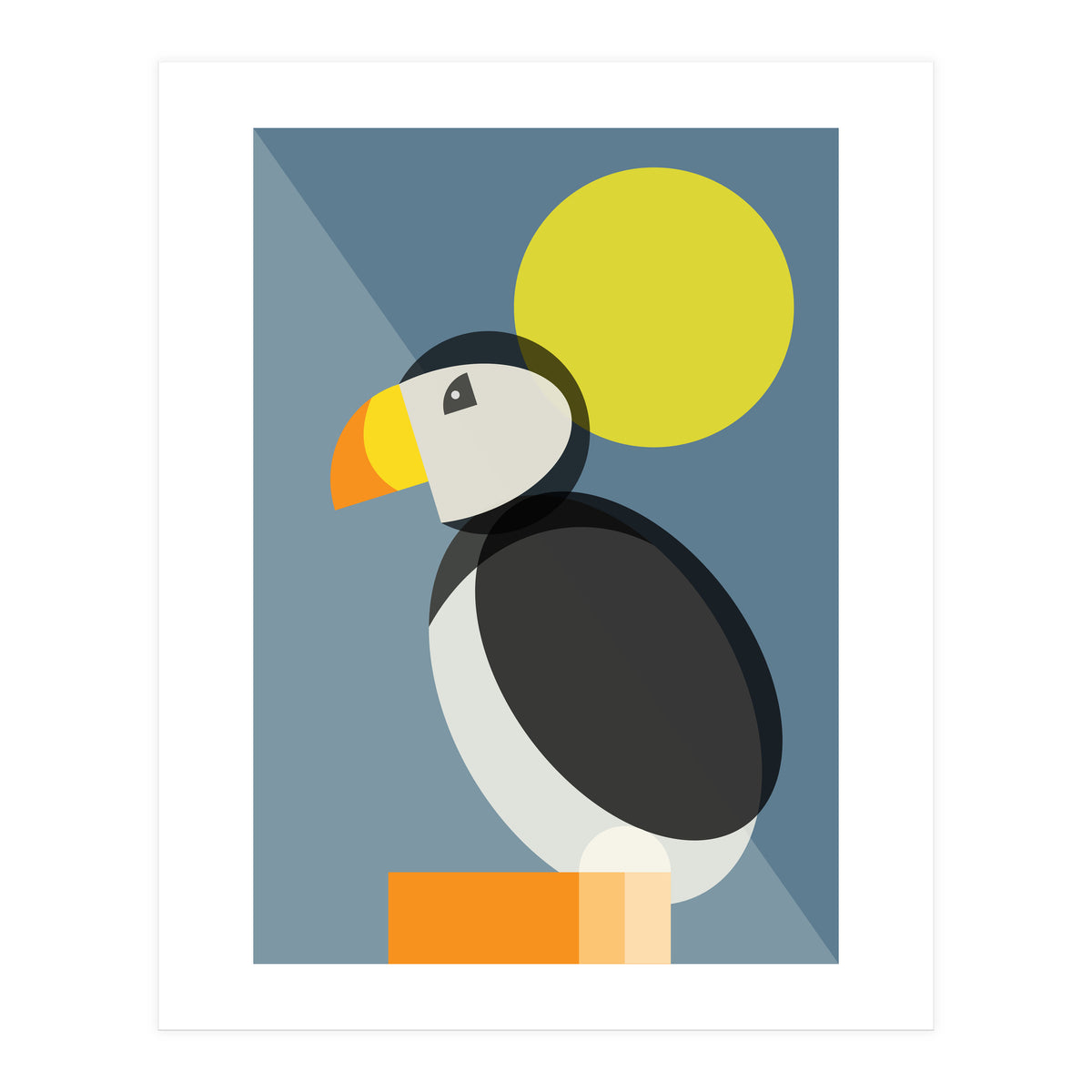 Mid Century Geometric Puffin (Print Only)