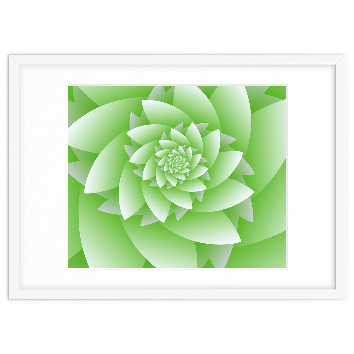 Abstract Green Floral Optical Illusions Art