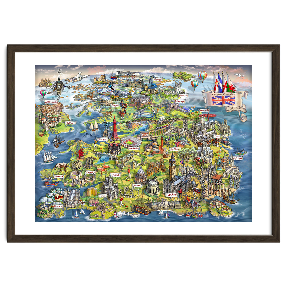 Illustrated Map Of The United Kingdom