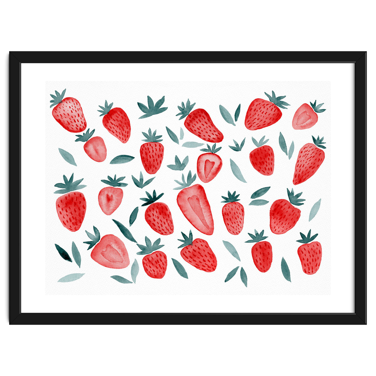 Strawberries - red and teal