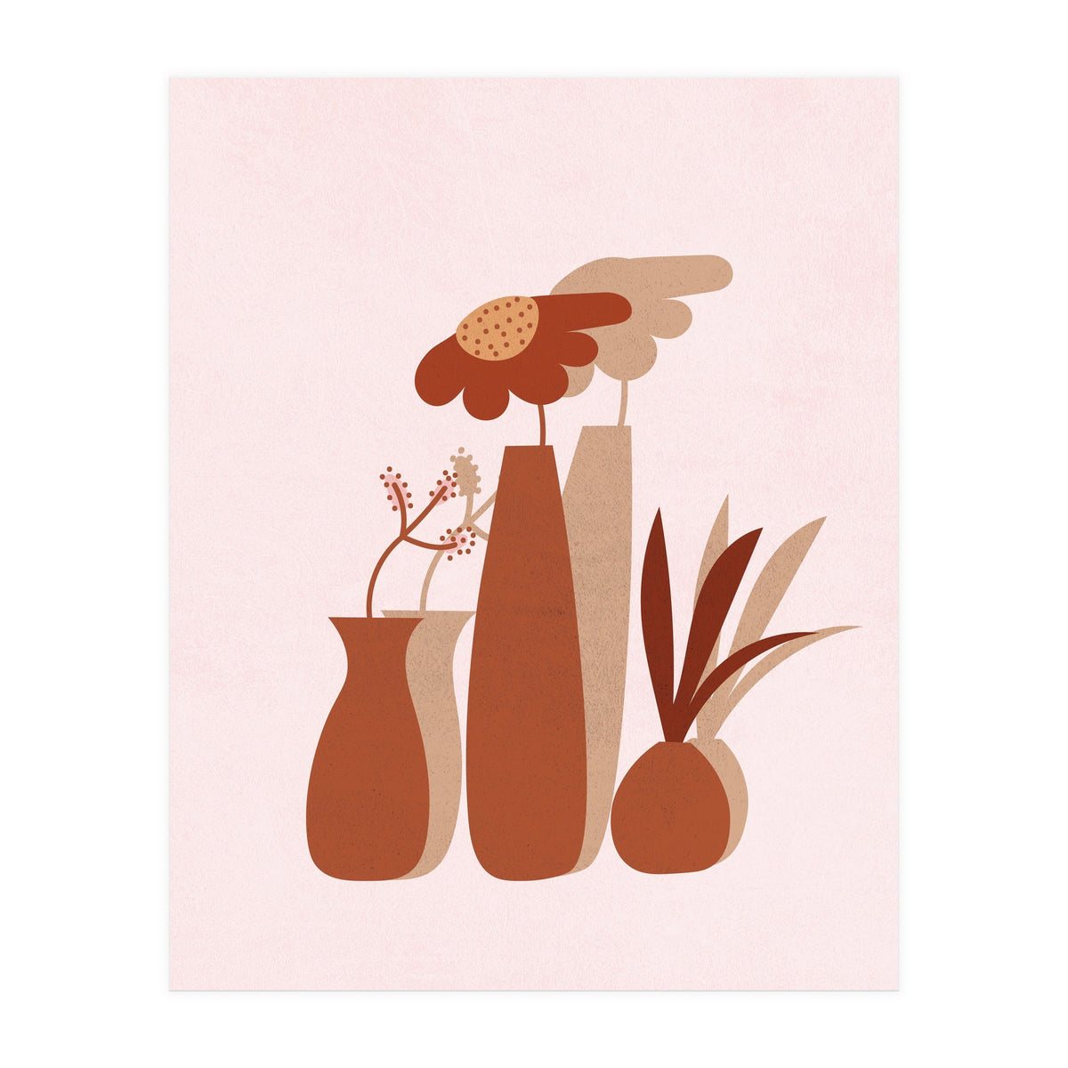 Mid Century Potted Plants (Print Only)