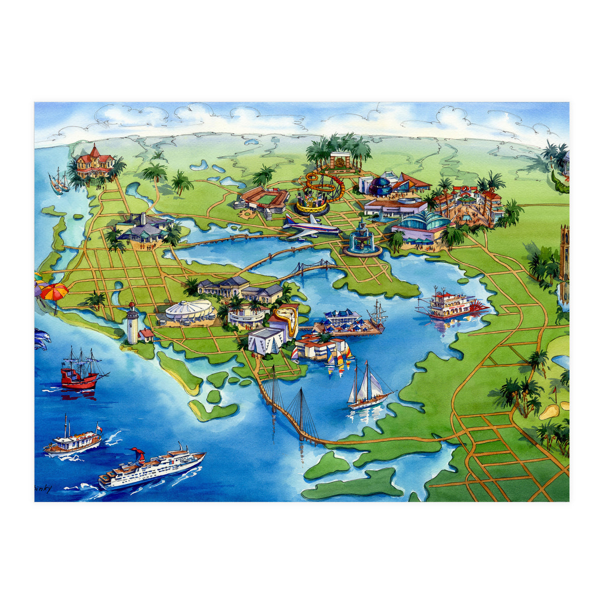 Tampa Bay Illustrated Map (Print Only)