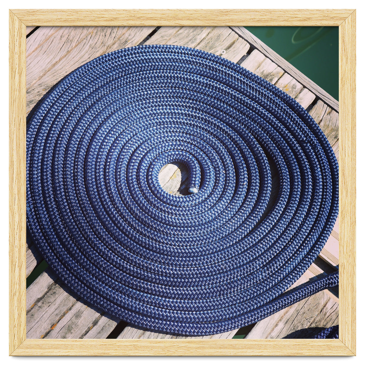 Blue rope coil