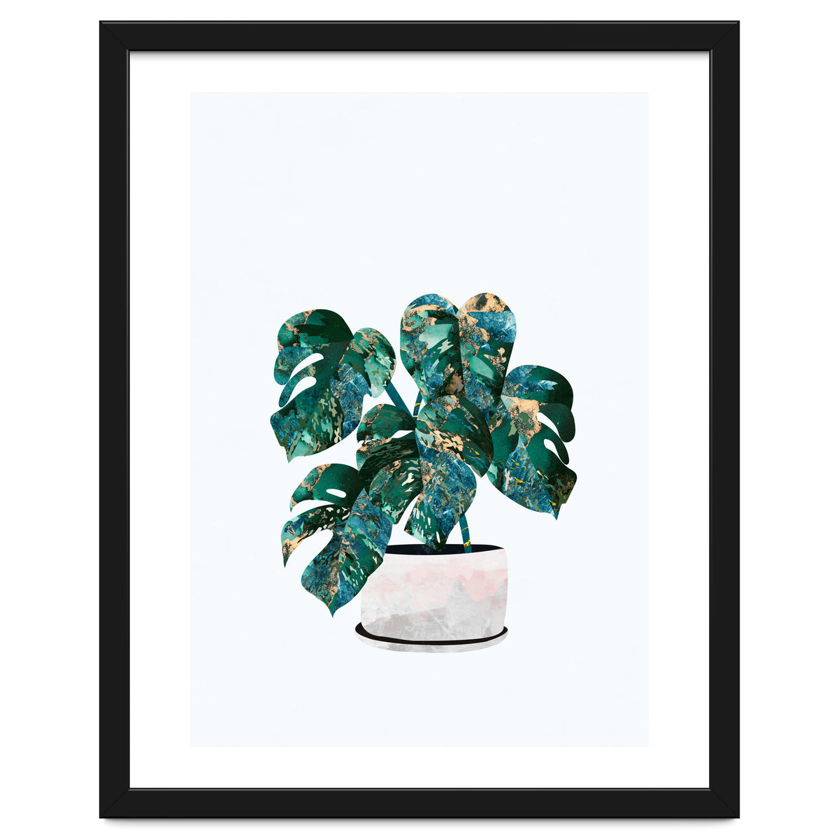 Swiss Cheese Monstera Plant Gold and Green