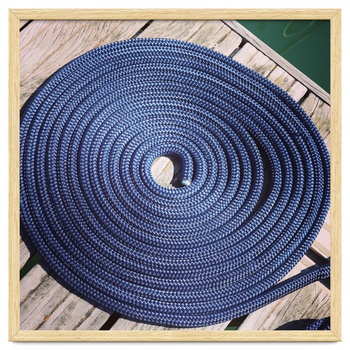 Blue rope coil