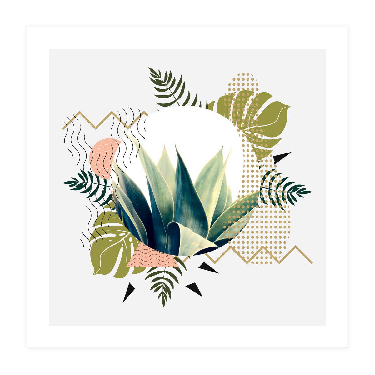 Abstract geometrical and botanical shapes (Print Only)