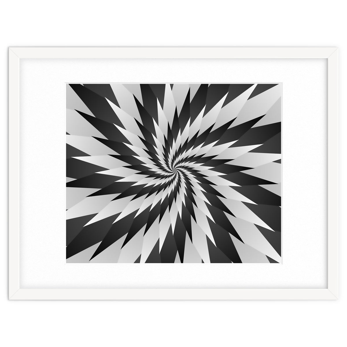 3D Abstract Swirl Monochrome Art