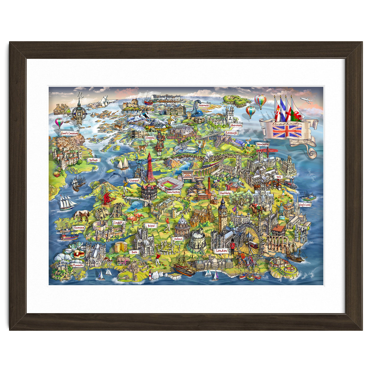 Illustrated Map Of The United Kingdom