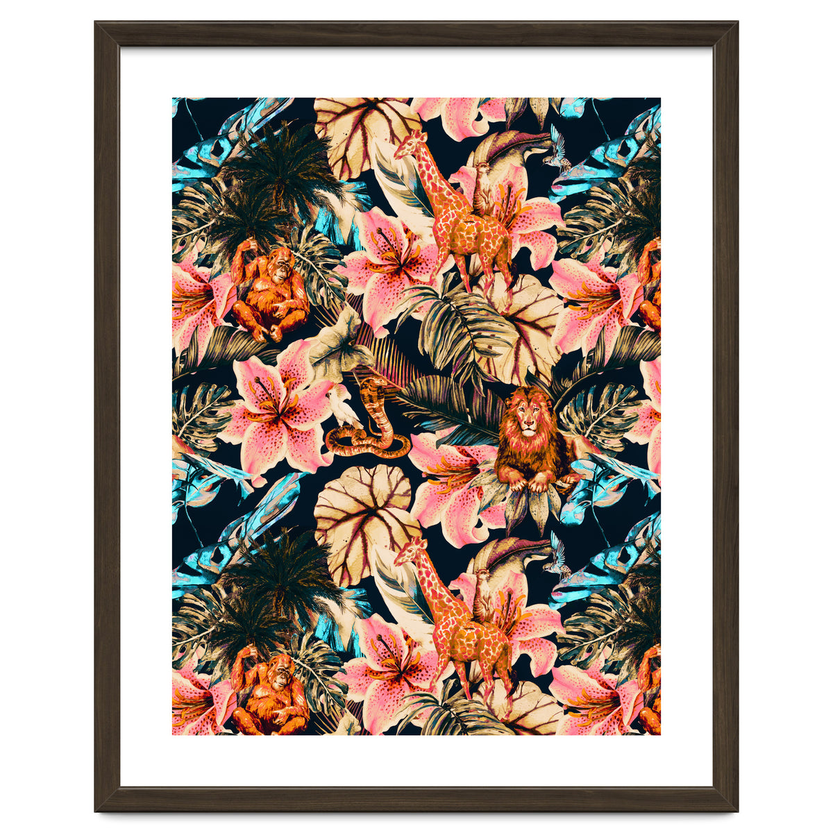 Wild animals in the dark of the jungle 02