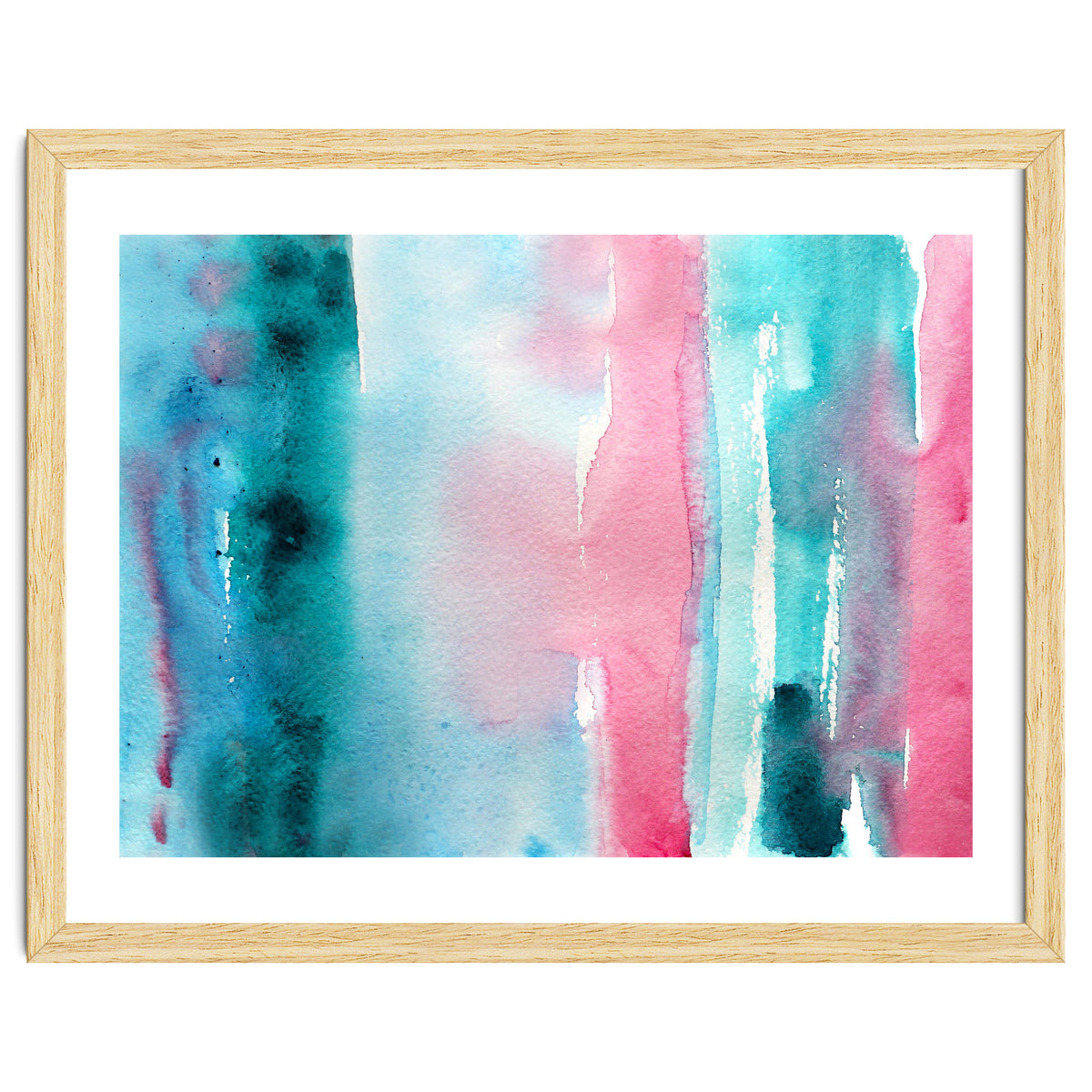 Turquoise love || abstract watercolor
