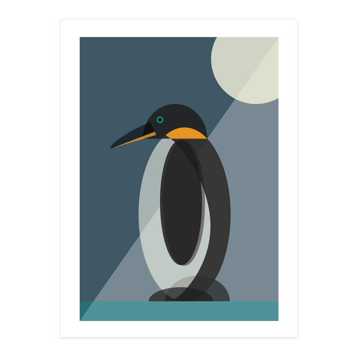Mid Century Geometric Penguin (Print Only)