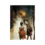 VINTAGE COUPLE IN AUTUMNAL ABSTRACT FOREST  II (Print Only) thumbnail