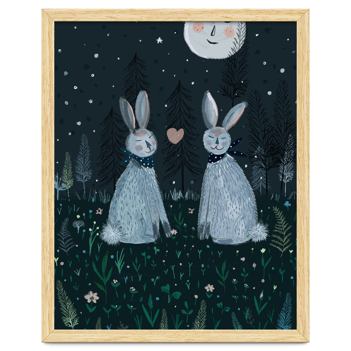 Rabbits in the forest