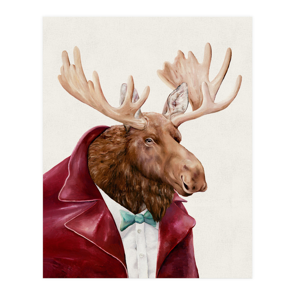 Moose In Maroon (Print Only)