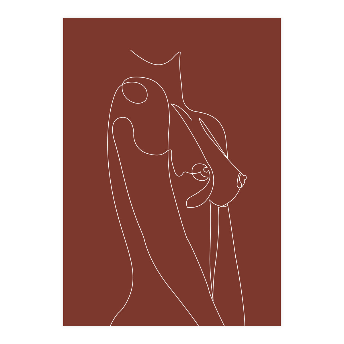 Female chest line-brown (Print Only)