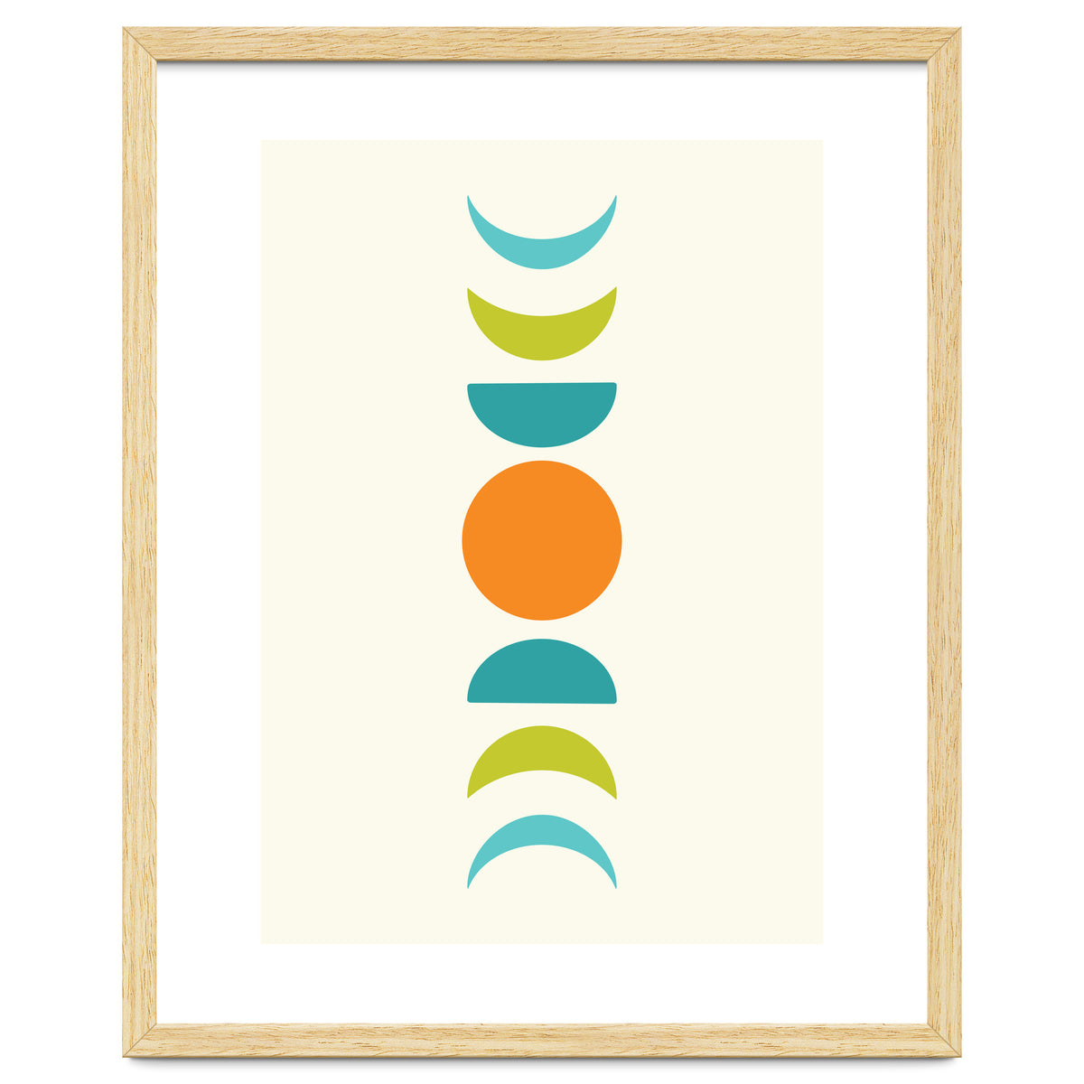 Abstract Moons Teal and Orange
