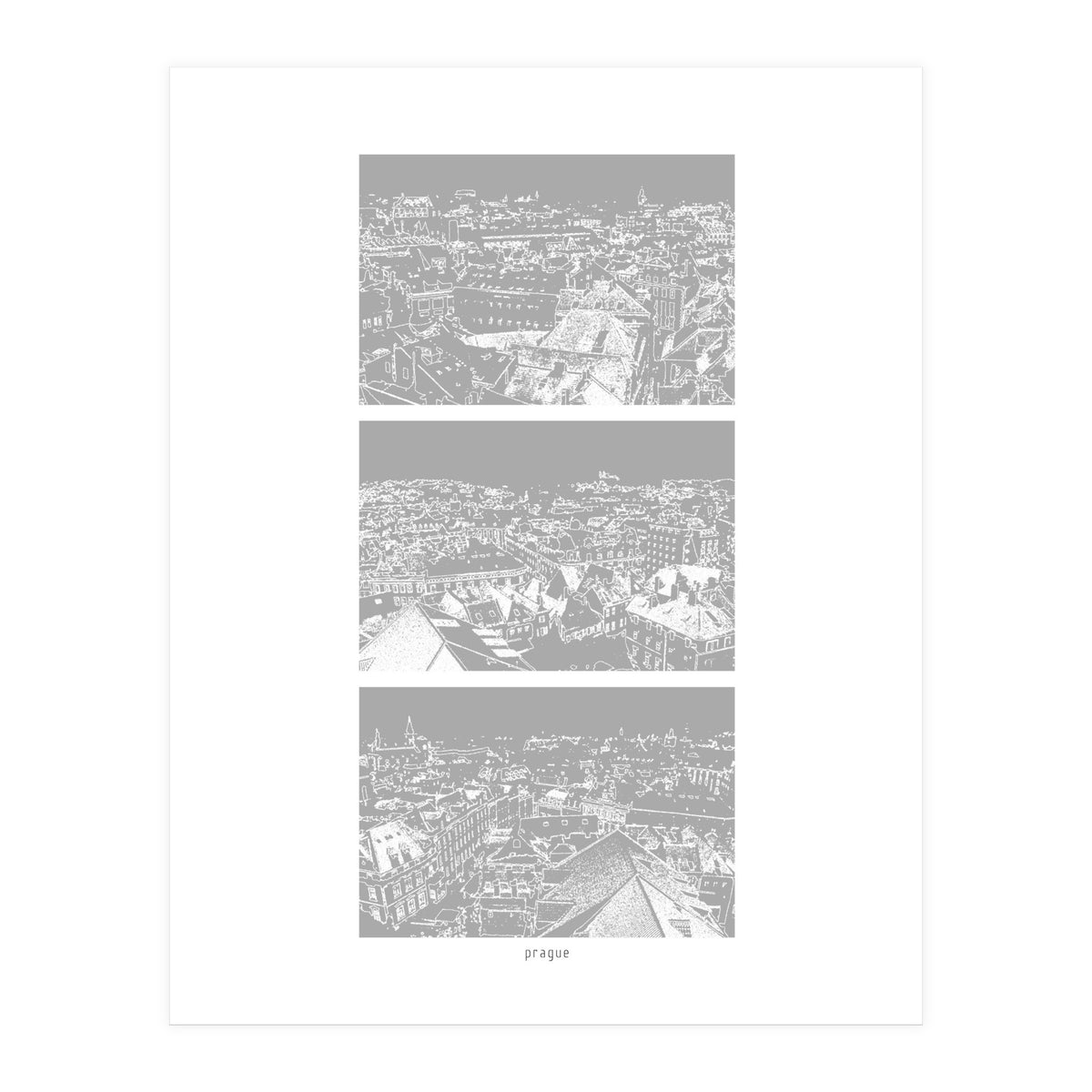 Prague print in grey  (Print Only)