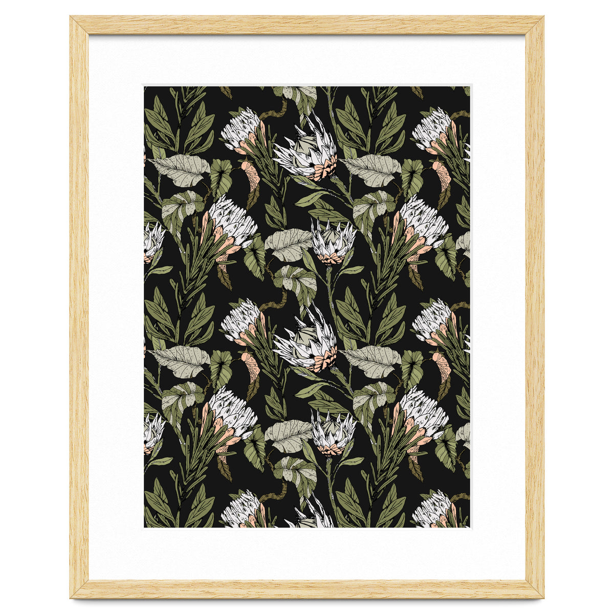 Dark pattern botanical boho