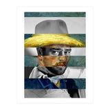 Van Gogh's Self Portrait With Straw Hat & John Wayne (Print Only) thumbnail