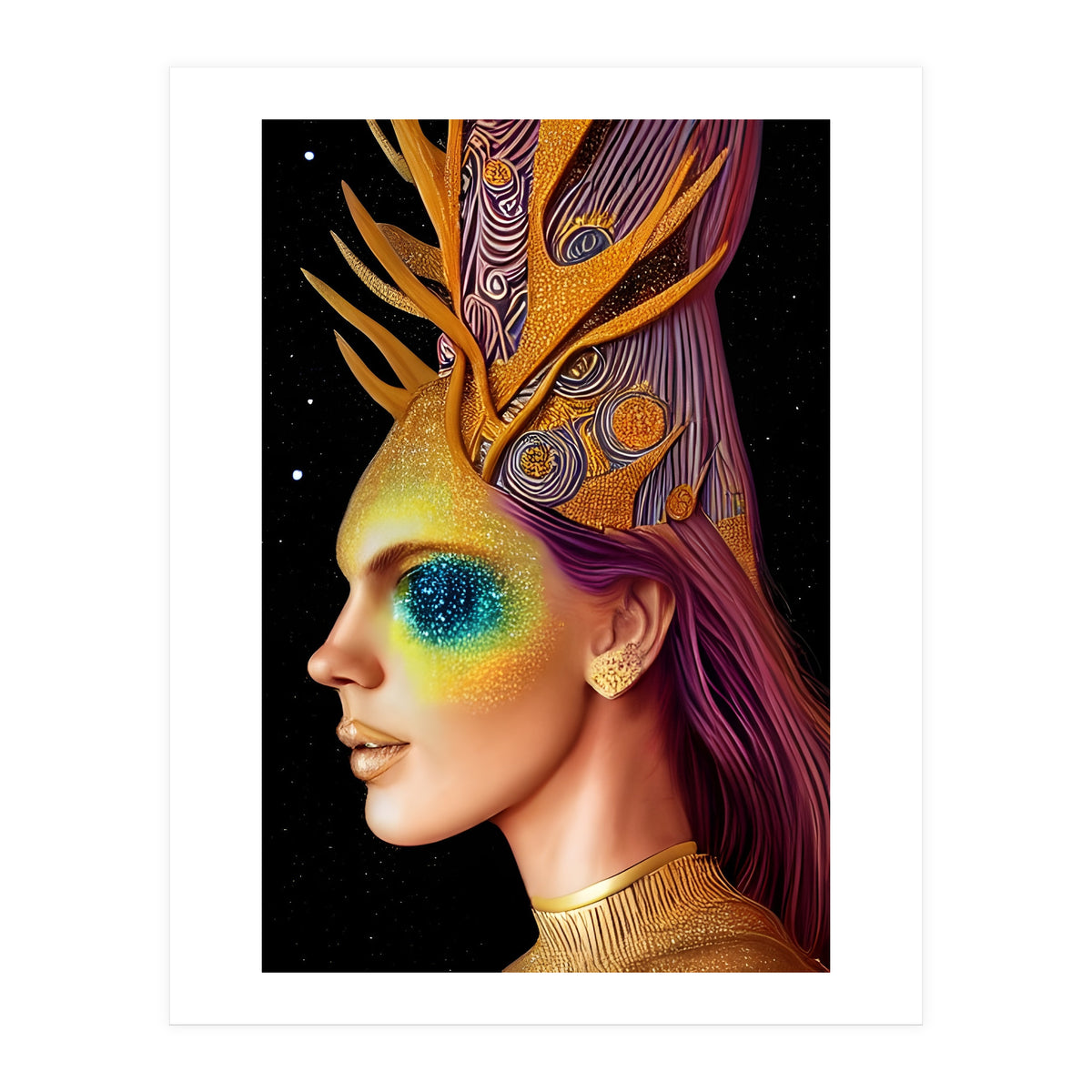 All That Glitters - Cosmic Goddess Portrait (Print Only)