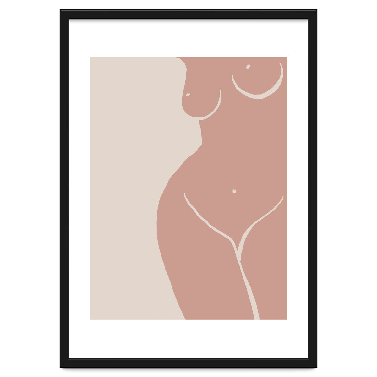 Female nude closeup line-a
