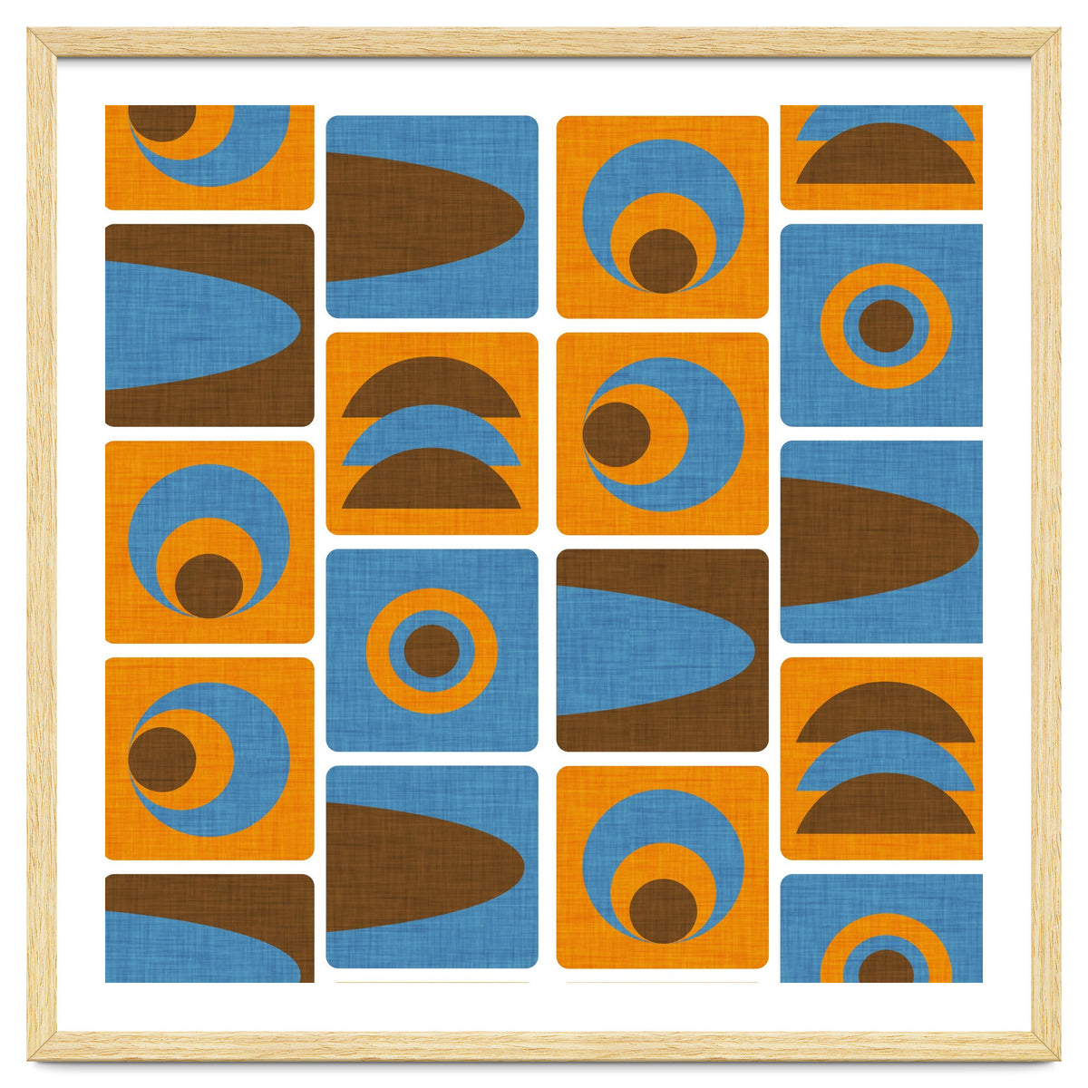 70s Cube Geo Orange Blue