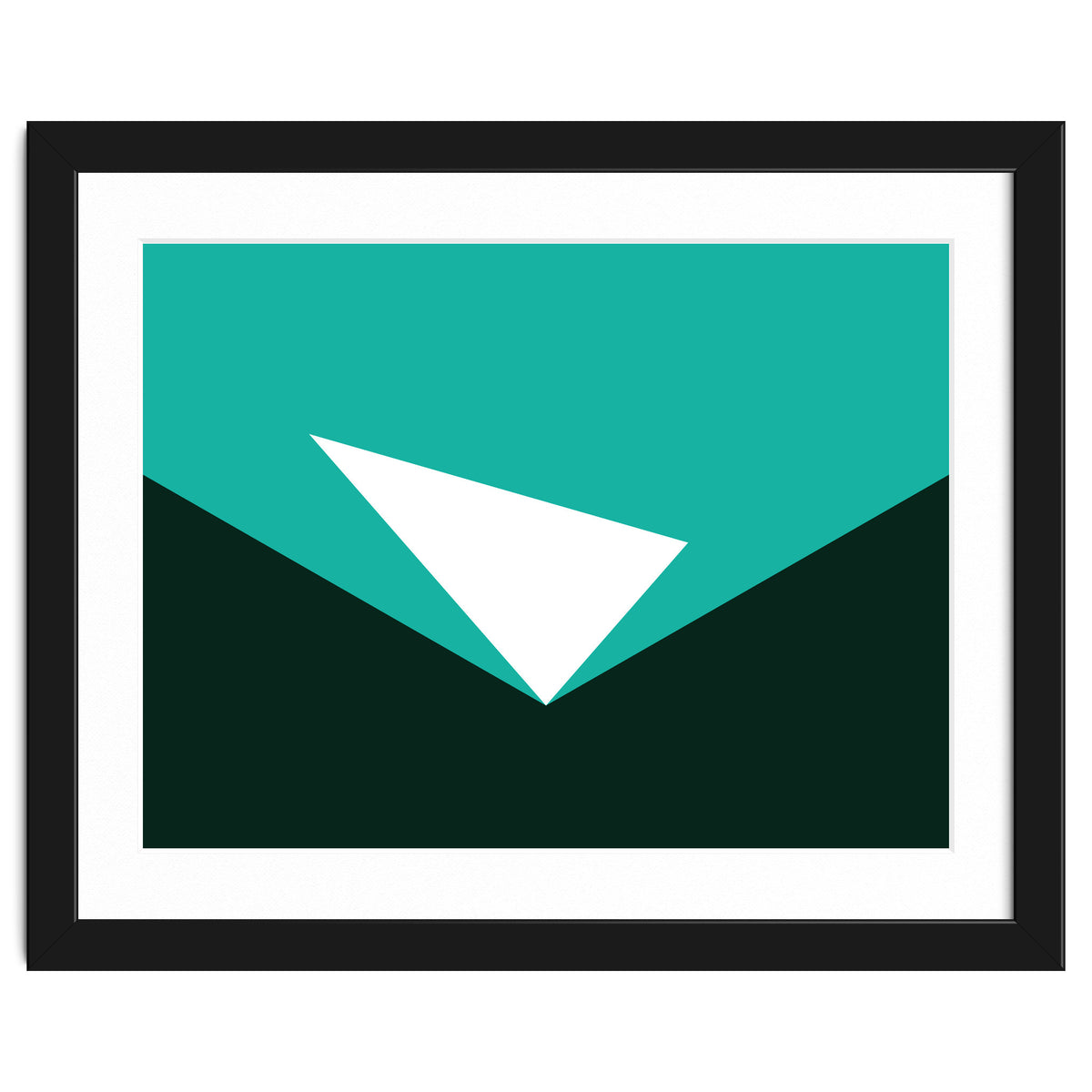 Geometric Shapes No. 57 - turquoise & black